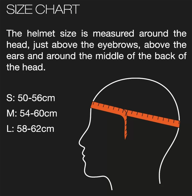 Tabulka velikostí - helmy