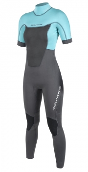 Neopren Spark Shorty Arm Women Back Zip D/L Graphite/ Ice Blue 