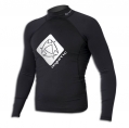 Lycra Star Rash Vest Long sl. - Black  